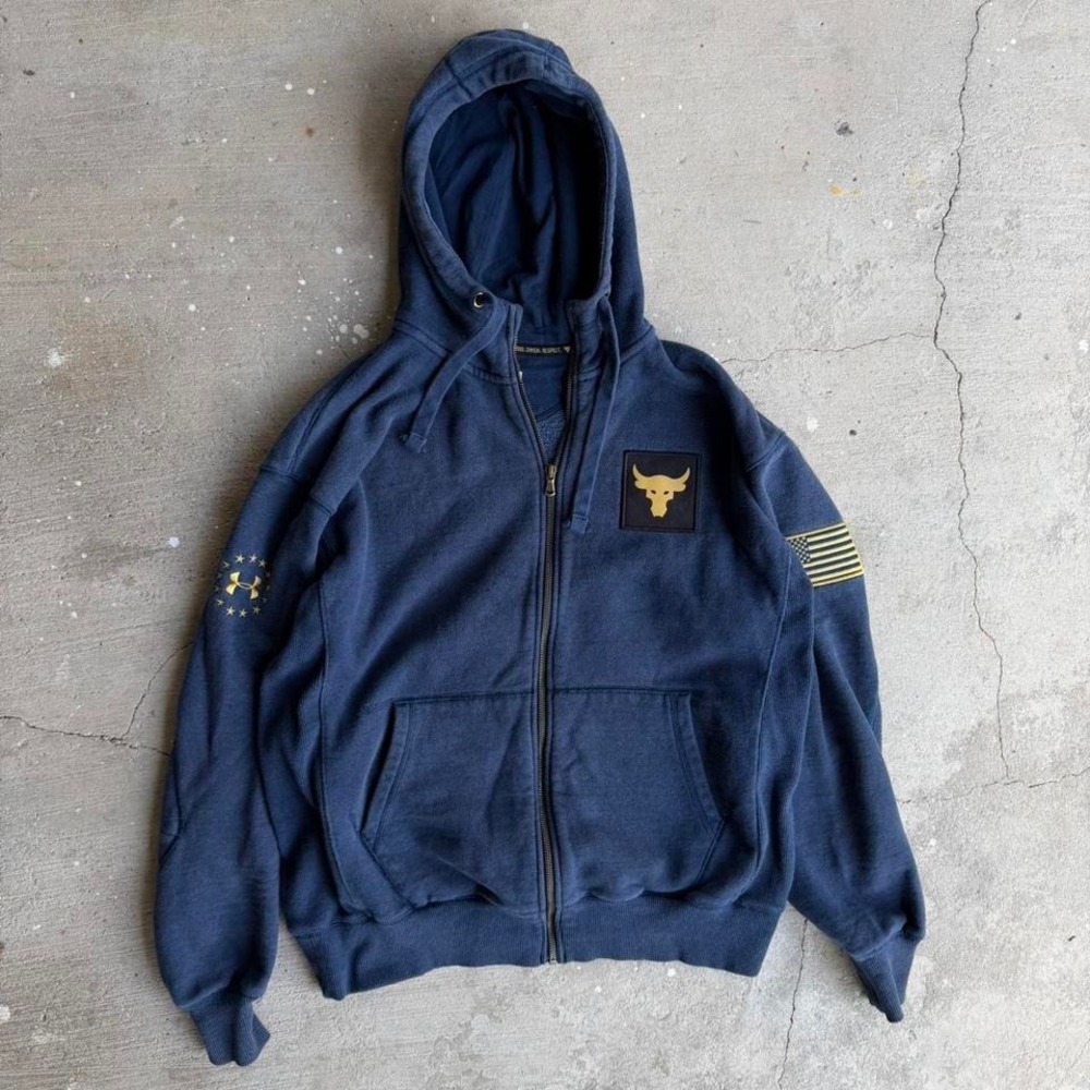 The rock Navy blue zip up hoodie